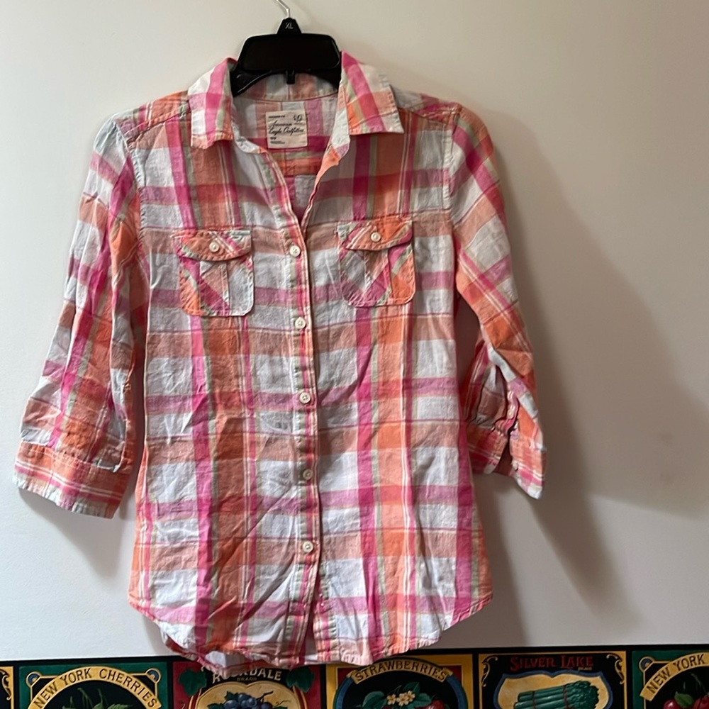 Women’s Plaid Spring/Summer Button down Top